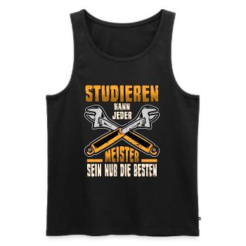 Lustig Kfz Meister Spruch Mechatroniker Geschenk - Männer Premium Bio Tank Top - Schwarz - Vorne - Michal (187cm)