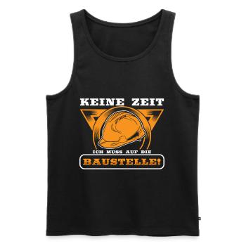 Bau Bauarbeiter Baumeister Baustelle Geschenk - Männer Premium Bio Tank Top - Schwarz - Vorne - Michal (187cm)