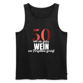 50.Geburtstag Wein Geschenk runder Geburtstag - Männer Premium Bio Tank Top - Schwarz - Vorne - Michal (187cm)