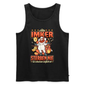Imker Imkerei Bienen Honig Wabe Spruch Geschenk - Männer Premium Bio Tank Top - Schwarz - Vorne - Michal (187cm)