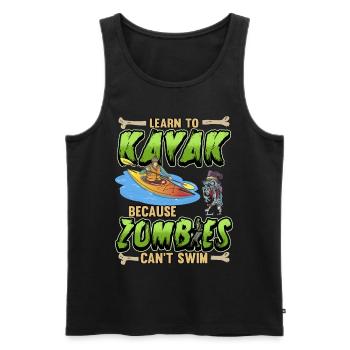 Kayak Zombie Funny Canoe Sport disant cadeau - Débardeur bio Premium Homme - noir - Devant - AI Model Male 178 light (178cm)