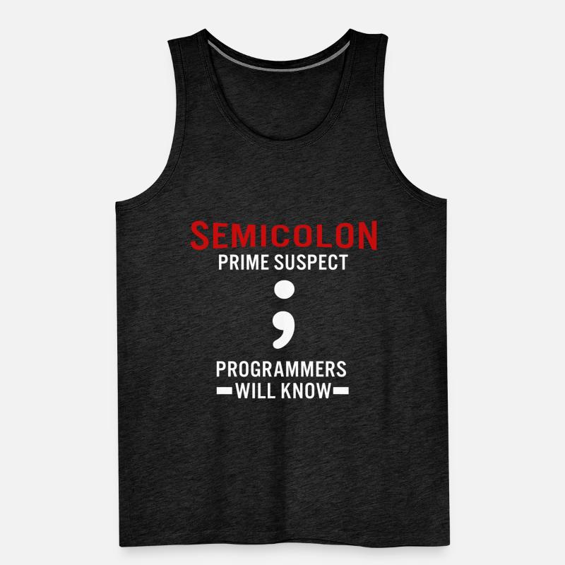 Coder Coding Point-virgule Programmeur Geek Débardeur bio Premium Homme