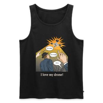 Drone Owners Drone Fans Pilot Hobby Design - Men's Premium Organic Tank Top - black - Front - AI Model Male 178 light (178cm)