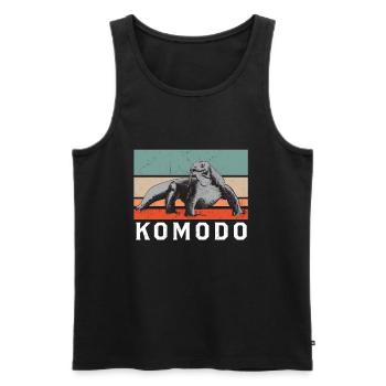 Komodo Dragon Moniteur Lézard Reptiles Rétro Vintage Komodo - Débardeur bio Premium Homme - noir - Devant - Michal (187cm)