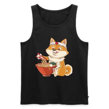 Ramen Shiba Inu Japon chien de soupe de nouilles cadeau - Débardeur bio Premium Homme - noir - Devant - Michal (187cm)
