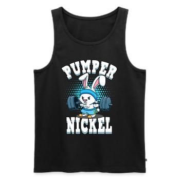 Cadeau de lapin de fitness musculation pumpernickel - Débardeur bio Premium Homme - noir - Devant - Michal (187cm)