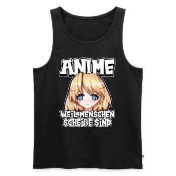 Anime weil Menschen scheiße sind Otaku Manga - Männer Premium Bio Tank Top - Schwarz - Vorne - Michal (187cm)