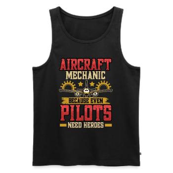 Aircraft Mechanic Aircraft Mechanic Gift - Men's Premium Organic Tank Top - black - Front - Michal (187cm)