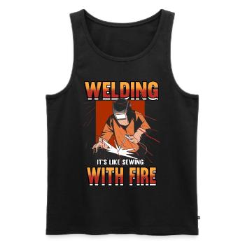 Welder Welder Welding Expert Funny Profession - Men's Premium Organic Tank Top - black - Front - AI Model Male 178 light (178cm)
