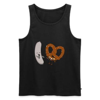 Brezel und Weißwurst Social Media Duett Fan - Männer Premium Bio Tank Top - Schwarz - Vorne - AI Model Male 178 light (178cm)