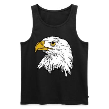 Eagle imprint bird animal motif animal face - Men's Premium Organic Tank Top - black - Front - AI Model Male 178 light (178cm)