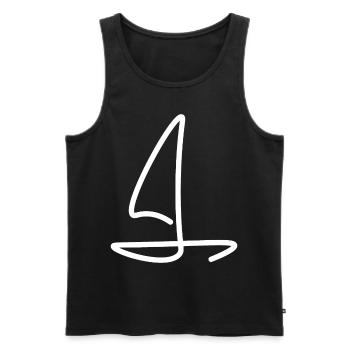 Sailing ship art - Men's Premium Organic Tank Top - black - Front - AI Model Male 178 light (178cm)