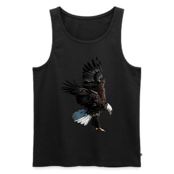 Eagle motif eagle imprint bald eagle eagle - Men's Premium Organic Tank Top - black - Front - AI Model Male 178 light (178cm)
