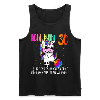 30 Geburtstag zu spät um Erwachsen zu sein - Männer Premium Bio Tank Top - Schwarz - Vorne - Michal (187cm)