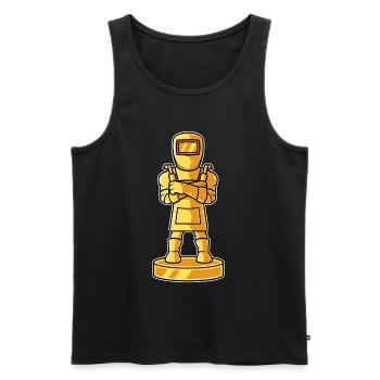 Golden Trophy Welder - Men's Premium Organic Tank Top - black - Front - AI Model Male 178 light (178cm)