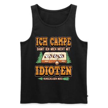 Lustig Wohnwagen Camper Campen Spruch Geschenk - Männer Premium Bio Tank Top - Schwarz - Vorne - Michal (187cm)
