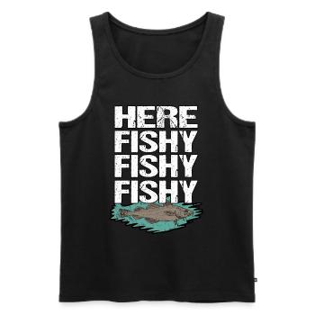 Fishing Fishing Fish Funny Fishing Rod Fishermen - Men's Premium Organic Tank Top - black - Front - Michal (187cm)
