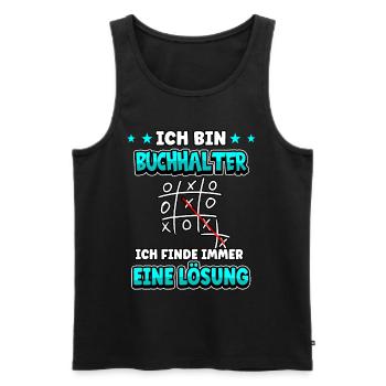 Ich bin Buchhalter ich finde immer eine Lösung - Männer Premium Bio Tank Top - Schwarz - Vorne - Michal (187cm)
