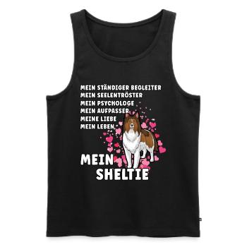 Mein Sheltie Hundehalter Hundeliebhaber - Männer Premium Bio Tank Top - Schwarz - Vorne - Michal (187cm)