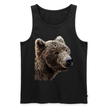 Bears Brown Bear Animal Motif Print Art Bear - Men's Premium Organic Tank Top - black - Front - AI Model Male 178 light (178cm)