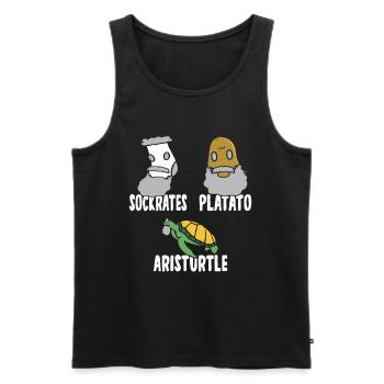 Philosophy of Socrates Plato Aristotle - Men's Premium Organic Tank Top - black - Front - AI Model Male 178 light (178cm)