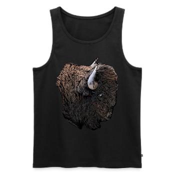 Amerikanischer Bison - Männer Premium Bio Tank Top - Schwarz - Vorne - AI Model Male 178 light (178cm)