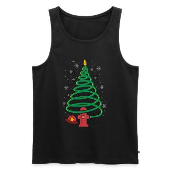 Christmas Tree Shirt for Firefighter - Men's Premium Organic Tank Top - black - Front - Michal (187cm)