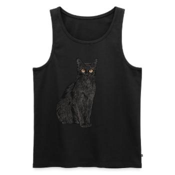 Cats Animal Motif Imprint - Men's Premium Organic Tank Top - black - Front - AI Model Male 178 light (178cm)