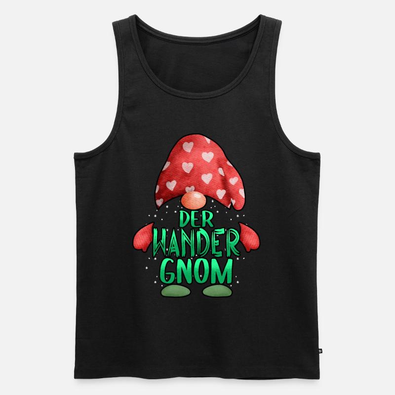 Wandern Wanderer Der Wander Gnom - Männer Premium Bio Tank Top - Schwarz