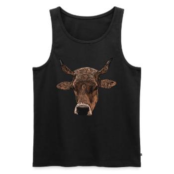 Cow Farmer Cow Motif Animal Motif - Débardeur bio Premium Homme - noir - Devant - AI Model Male 178 light (178cm)