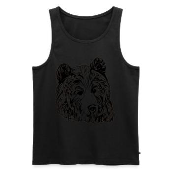 Bears animal motif animal face - Men's Premium Organic Tank Top - black - Front - AI Model Male 178 light (178cm)