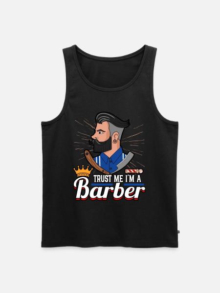 Hairdresser Trust Me I'm A Barber Barbershop - Men's Premium Organic Tank Top - black