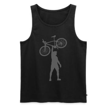 Vélo Vélo Cycliste Vélo Sport Motif - Débardeur bio Premium Homme - noir - Devant - AI Model Male 178 light (178cm)