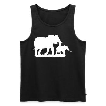 Elephant Africa Animal Motif Imprint Animal Motif - Men's Premium Organic Tank Top - black - Front - Michal (187cm)