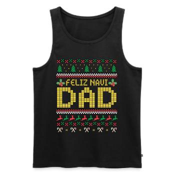 Noël Feliz NaviDad Costume de Pull de Noël Laid - Débardeur bio Premium Homme - noir - Devant - Michal (187cm)
