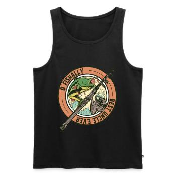 Vintage O'fishally Best Uncle Ever Funny Fishing - Männer Premium Bio Tank Top - Schwarz - Vorne - AI Model Male 178 light (178cm)