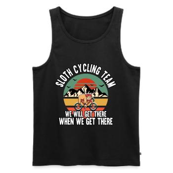 Funny Sloth Cycling Team We Will Get There - Men's Premium Organic Tank Top - black - Front - Michal (187cm)