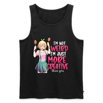 Anime I'm Not Weird I'm Just More Creative Otaku - Men's Premium Organic Tank Top - black - Front - Michal (187cm)