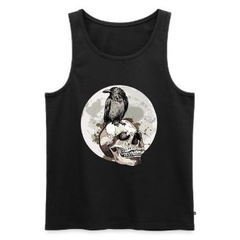 Raven Crow Motif Mythologie nordique - Débardeur bio Premium Homme - noir - Devant - Michal (187cm)