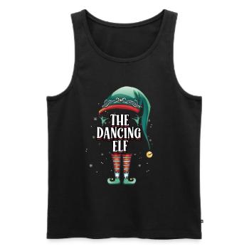 Funny The Dancing Elf Christmas Holiday Costume - Men's Premium Organic Tank Top - black - Front - AI Model Male 178 light (178cm)
