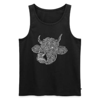 Cow Farm Farmer Imprint Animal motif printed - Men's Premium Organic Tank Top - black - Front - Michal (187cm)