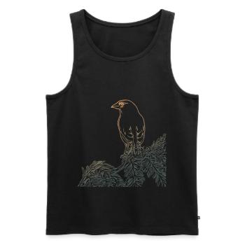 Bird Forest Tree Bird Motif Nature Animal Motif - Men's Premium Organic Tank Top - black - Front - Michal (187cm)