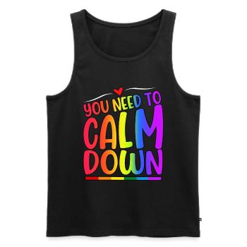 You Need To Calm Down LGBT Pride Month - Männer Premium Bio Tank Top - Schwarz - Vorne - AI Model Male 178 light (178cm)