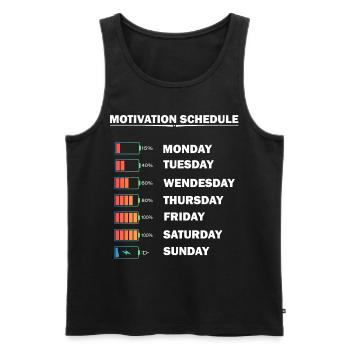 Drôle de calendrier de motivation T-Shirt Hommes Femme Enfants - Débardeur bio Premium Homme - noir - Devant - AI Model Male 178 light (178cm)
