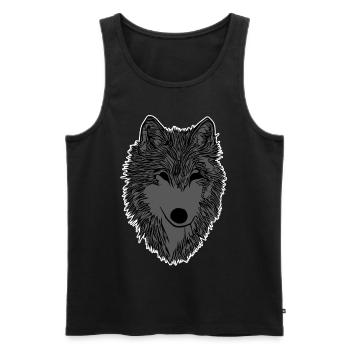 Wolf Imprint - Men's Premium Organic Tank Top - black - Front - AI Model Male 178 light (178cm)