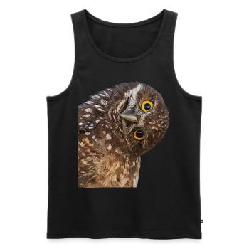 Hibou - Débardeur bio Premium Homme - noir - Devant - AI Model Male 178 light (178cm)