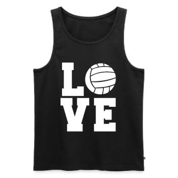 Entraîneur de ballon de volleyball d’amour Joueur - Débardeur bio Premium Homme - noir - Devant - Michal (187cm)
