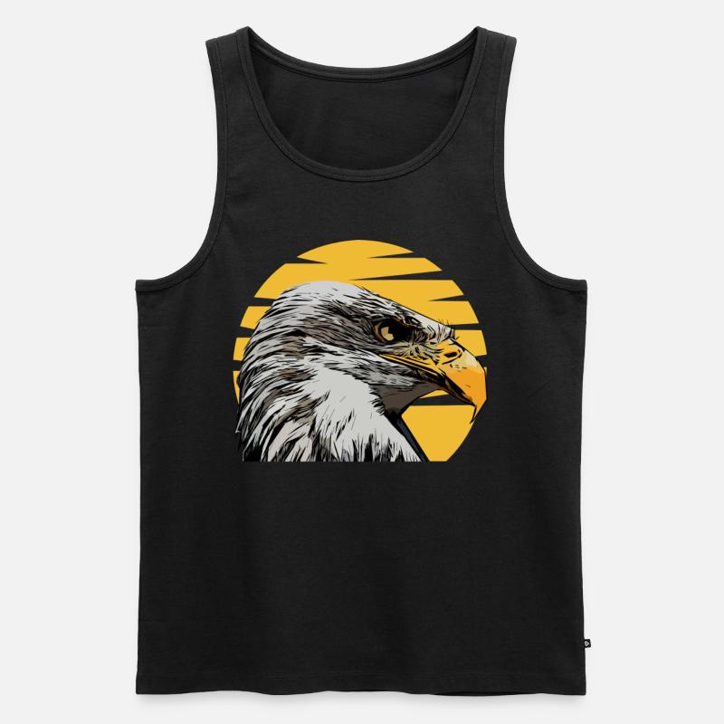 Weisskopfseeadler - Männer Premium Bio Tank Top - Schwarz