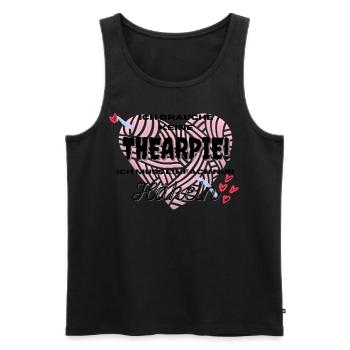 Ich brauche keine Therapie ich muss nur Häkeln - Männer Premium Bio Tank Top - Schwarz - Vorne - Michal (187cm)