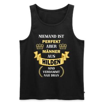 Hilden Deutschland Stadt Heimat Männer Perfekt - Männer Premium Bio Tank Top - Schwarz - Vorne - Michal (187cm)